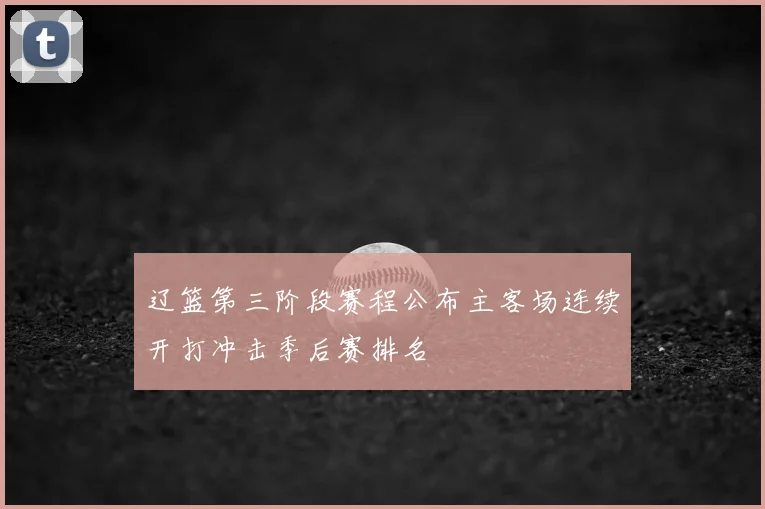 辽篮第三阶段赛程公布主客场连续开打冲击季后赛排名